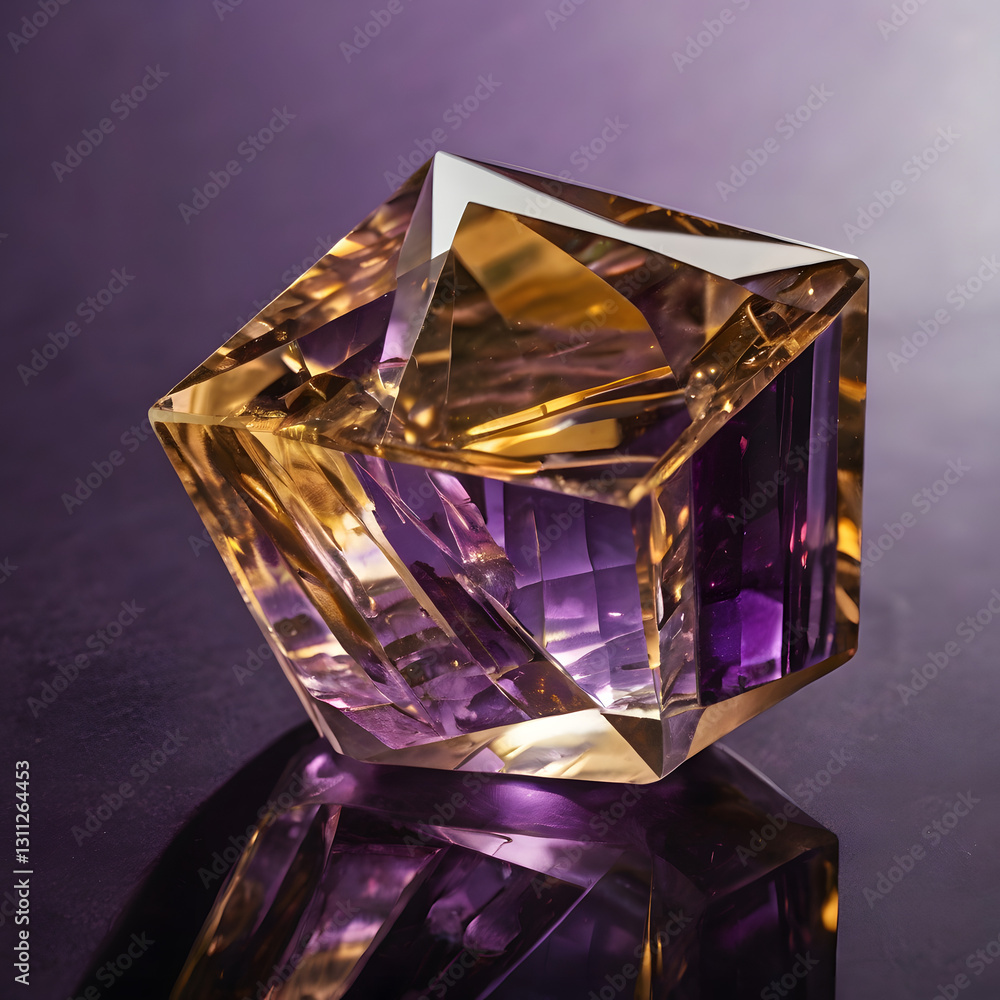 Crystal Object Lit By Purple And Gold Light
Crystal Object Lit By Purple And Gold Light
