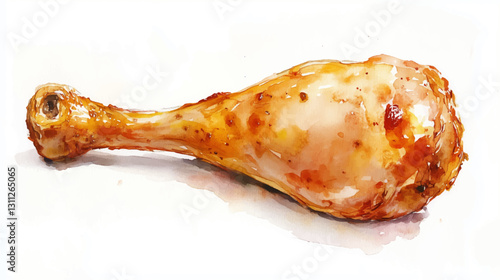 Vector illustration, watercolor of chicken drumsticks, isolated on a white background