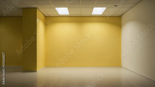 Empty yellow office background, a clean slate ready for innovative business.