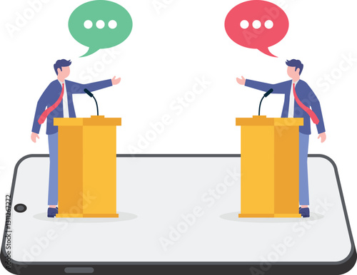 Social media illustration, business concept, web design

