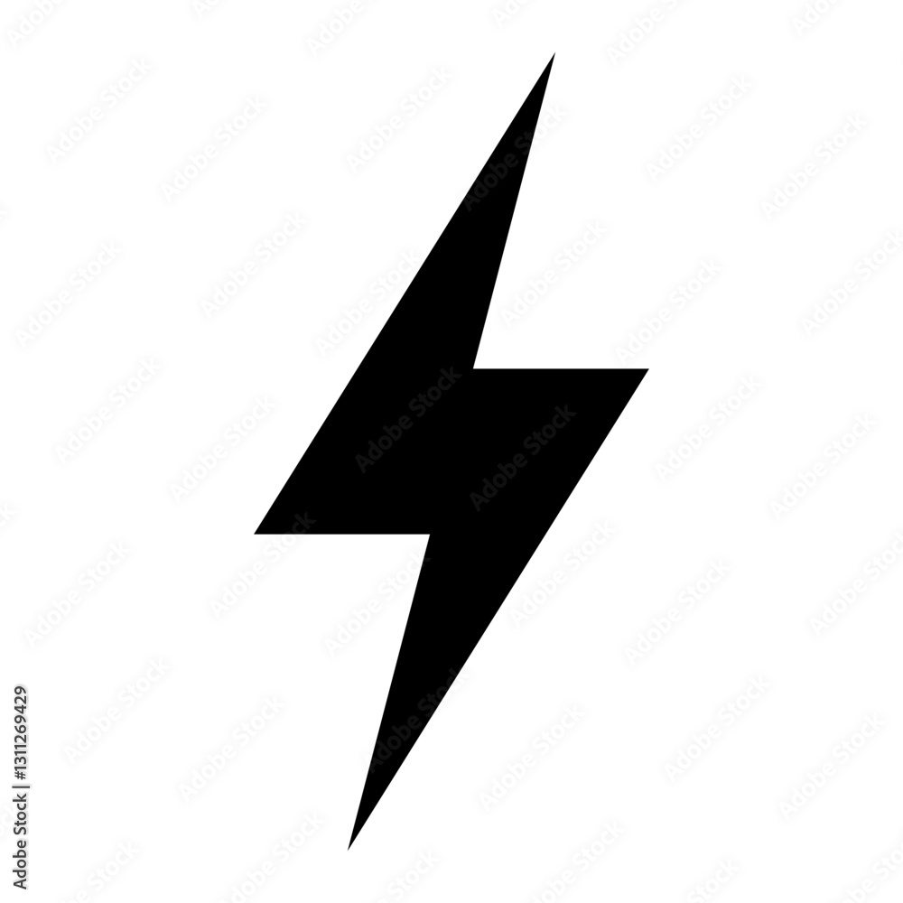 Lightning icon, electric power icon. Lightning bolt sign. Lightning icon, electric power icon. Lightning bolt sign.
