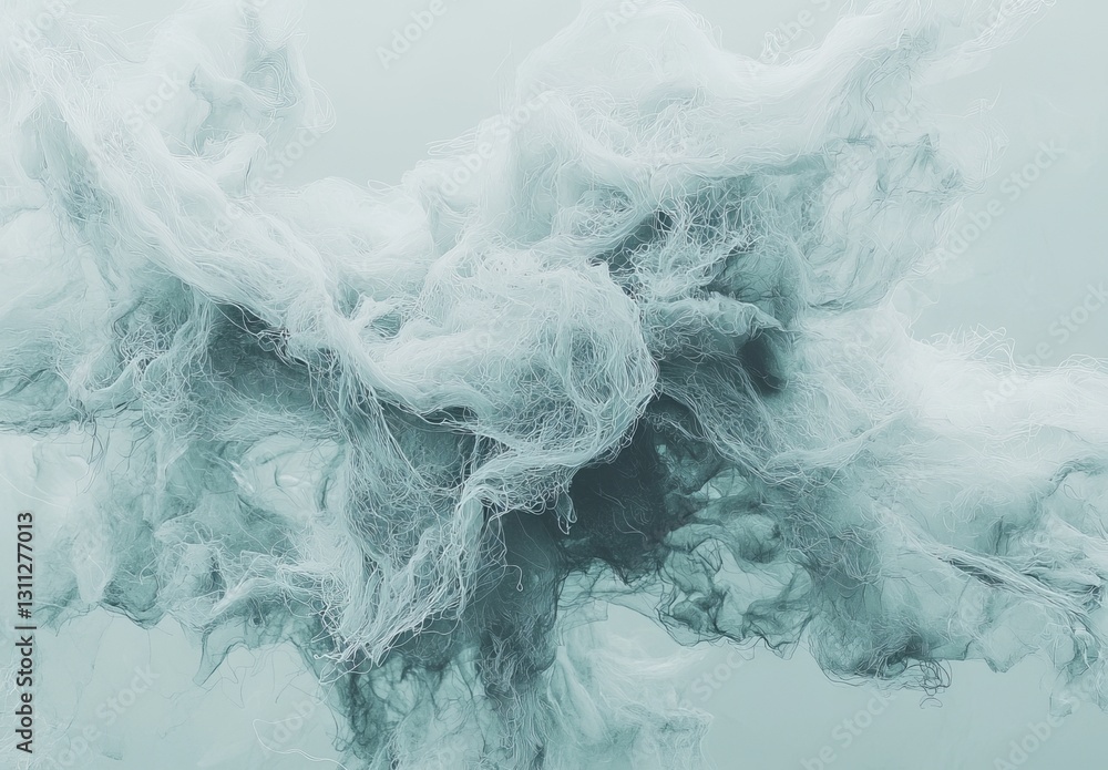 Waves in abstract mint green, white, and blue tones, perfect for creating wallpaper or business card backgrounds Waves in abstract mint green, white, and blue tones, perfect for creating wallpaper or business card backgrounds