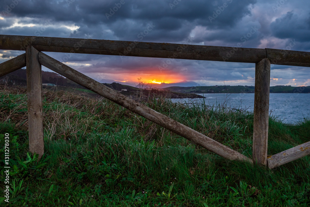 Fototapeta premium Sunset at Comillas Cantabria Spain