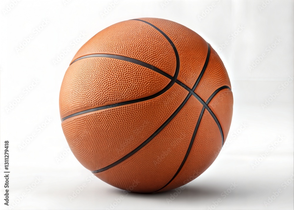Close-up of a classic orange basketball on a white background. Close-up of a classic orange basketball on a white background.