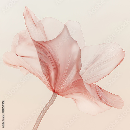Pastel Gradient Flower Petal on Light White Background – Soft and Elegant Color Transition in a Minimalist Floral Aesthetic