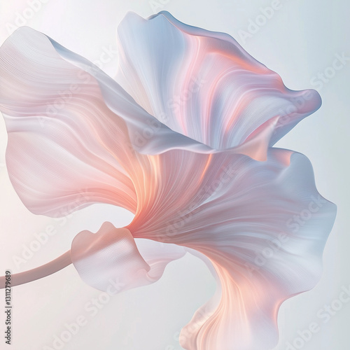 Pastel Gradient Flower Petal on Light White Background – Soft and Elegant Color Transition in a Minimalist Floral Aesthetic