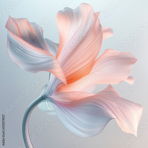 Pastel Gradient Flower Petal on Light White Background – Soft and Elegant Color Transition in a Minimalist Floral Aesthetic