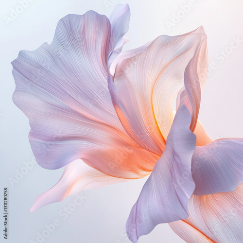 Pastel Gradient Flower Petal on Light White Background – Soft and Elegant Color Transition in a Minimalist Floral Aesthetic