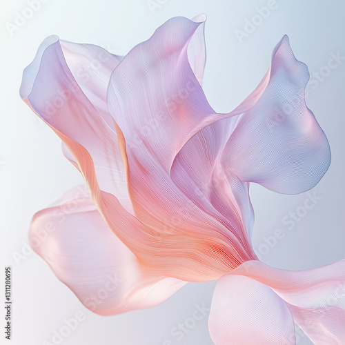Pastel Gradient Flower Petal on Light White Background – Soft and Elegant Color Transition in a Minimalist Floral Aesthetic