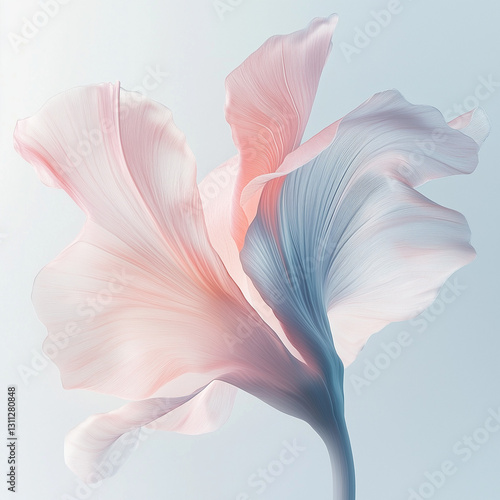 Pastel Gradient Flower Petal on Light White Background – Soft and Elegant Color Transition in a Minimalist Floral Aesthetic