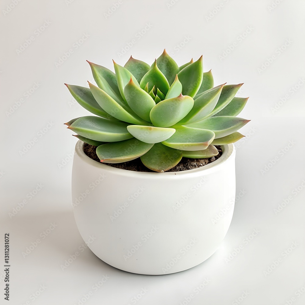 Echeveria Succulent in White Pot Echeveria Succulent in White Pot
