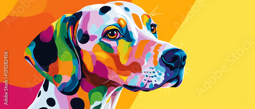 Colorful Abstract Vector Art of a Dalmatian Dog with a Unique Coat Design Showcasing Vibrant Patterns and Artistic Flair Perfect for Pet Lovers and Art Enthusiasts Alike