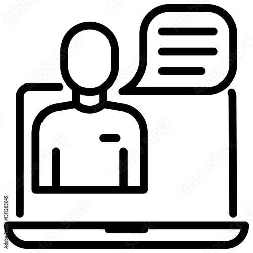 online communication vector outline icon