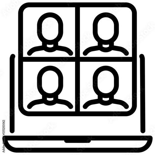online conference vector outline icon