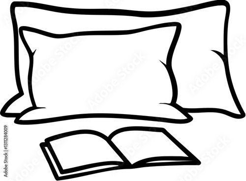 self care for stress icon concept. Sleeping cat illustration on a pillow.