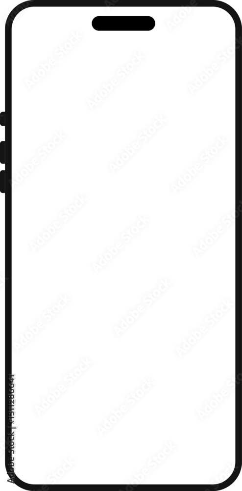 Modern black vector illustration of mobile gadget - Flat drawing modern smartphone. Phone display with white screen isolated. Transparent screen modern smartphone design. Smartphone vector icon Modern black vector illustration of mobile gadget - Flat drawing modern smartphone. Phone display with white screen isolated. Transparent screen modern smartphone design. Smartphone vector icon