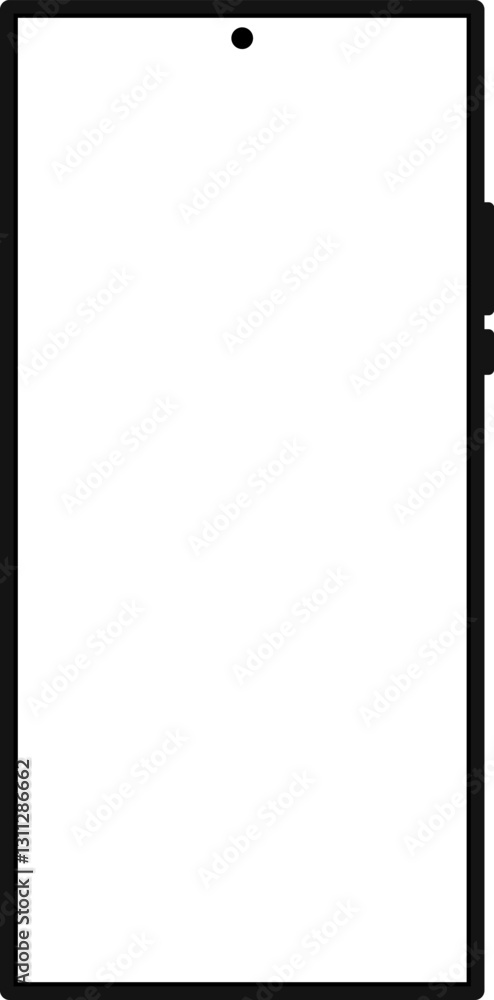 Modern black vector illustration of mobile gadget - Flat drawing modern smartphone. Phone display with white screen isolated. Transparent screen modern smartphone design. Smartphone vector icon Modern black vector illustration of mobile gadget - Flat drawing modern smartphone. Phone display with white screen isolated. Transparent screen modern smartphone design. Smartphone vector icon