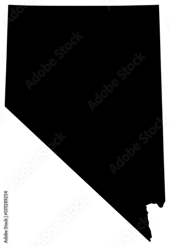 Nevada state silhouette map in black color
