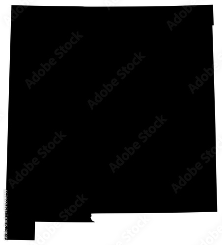 New Mexico state silhouette map in black color
