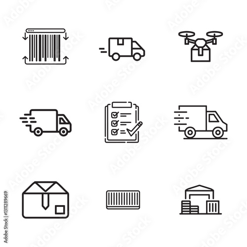 Logistics and Delivery Icons set. Editable vector icon. Perfect for web and app interfaces, presentations, info graphics, etc. 
