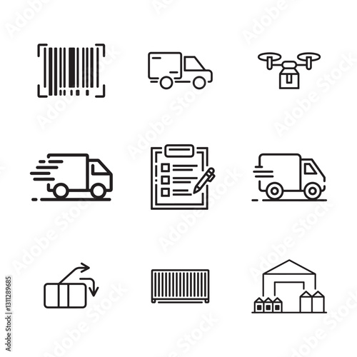 Logistics and Delivery Icons set. Editable vector icon. Perfect for web and app interfaces, presentations, info graphics, etc. 
