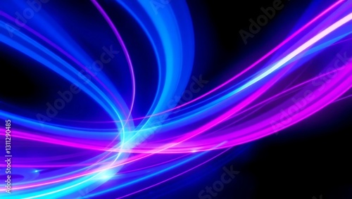 Wallpaper Mural Dynamic Neon Light Trails on Black Background - Abstract Vibrant Motion Art Featuring Energetic Blue and Pink Streaks for Modern Creative Digital Designs Torontodigital.ca