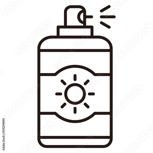 Sunscreen Spray Outline Icon