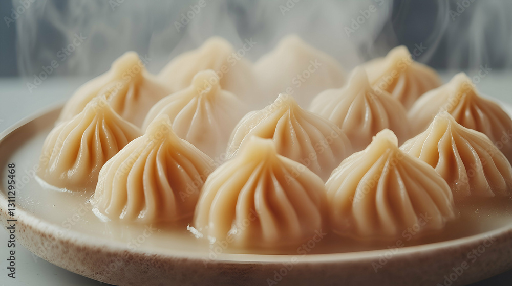 Steaming hot dumplings