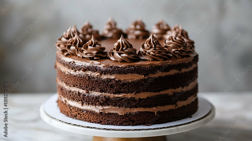 Chocolate layer cake with frosting