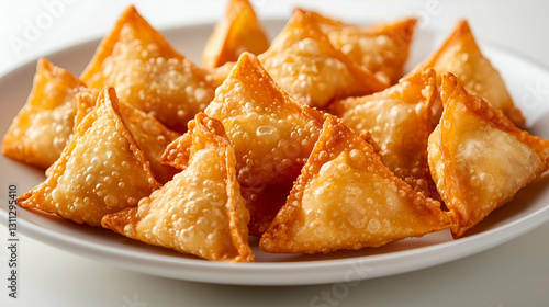 Obraz na płótnie Crispy golden samosas w salonie
