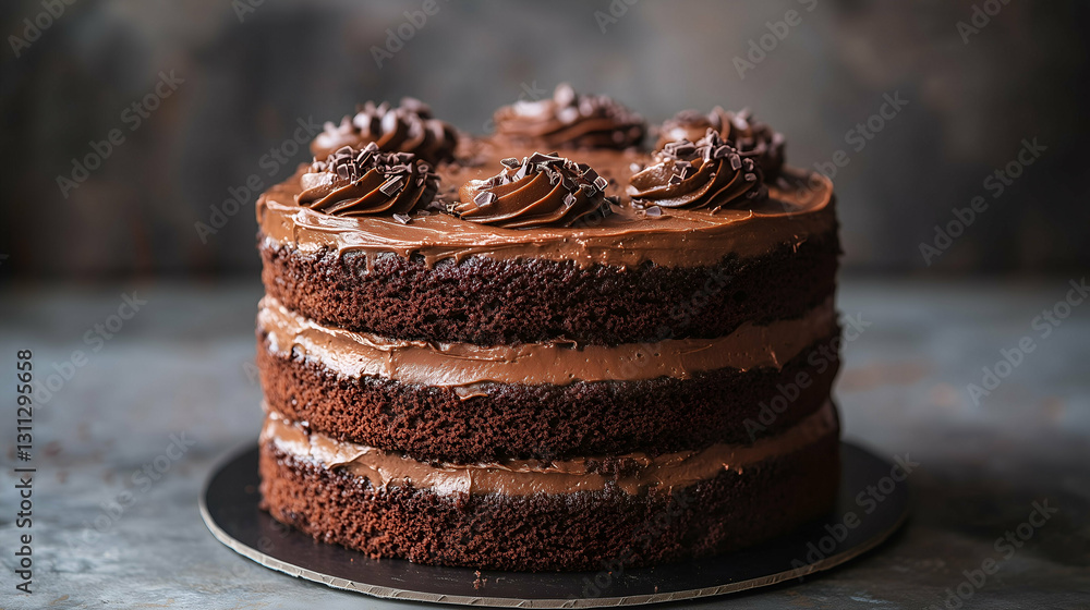 Chocolate layer cake with frosting