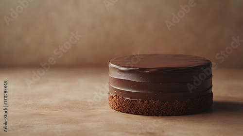 Obraz na płótnie Chocolate cake with smooth ganache w salonie