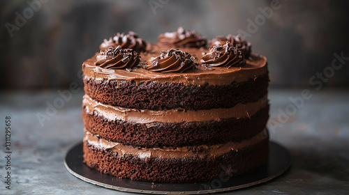 Obraz na płótnie Chocolate layer cake with frosting w salonie