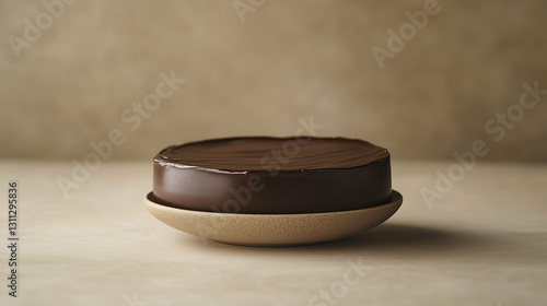 Obraz na płótnie Chocolate cake with glossy ganache w salonie