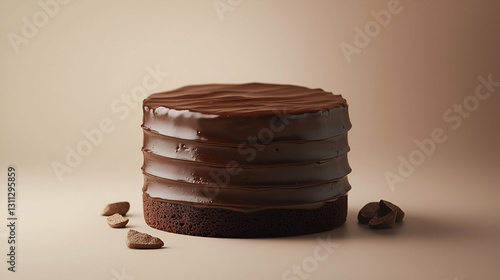 Obraz na płótnie Chocolate cake with smooth ganache w salonie