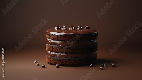 Obraz na płótnie Chocolate layer cake with ganache w salonie