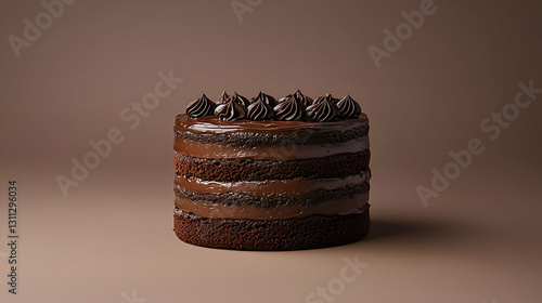 Obraz na płótnie Chocolate layer cake with ganache w salonie