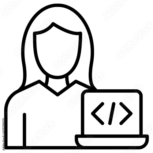 Developer Female Icon