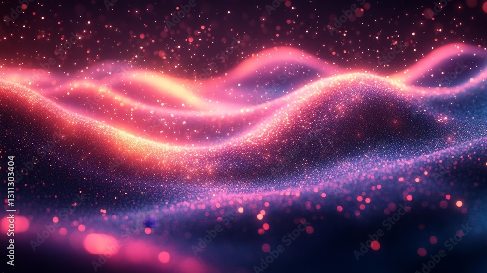 Shimmering waves of neon light forming a surreal pink and purple landscape. Generative AI Shimmering waves of neon light forming a surreal pink and purple landscape. Generative AI
