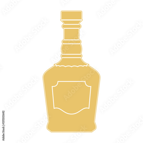 Yellow bottle isolated on white