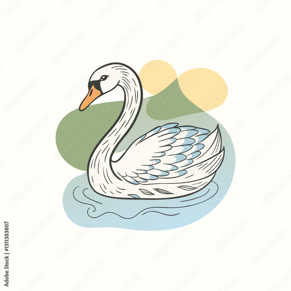 Fototapeta premium Swan Playful Look