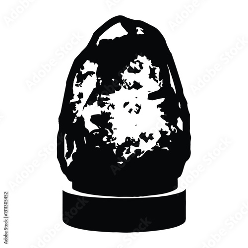 Himalayan Salt Lamp Silhouette, Vector, Icon, Logo, White Background.