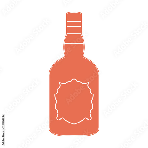 Orange bottle isolated on white