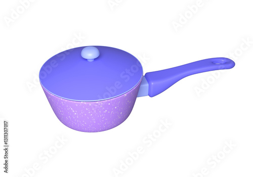 Stewpan for cooking. Kitchen utensils. 3d rendering