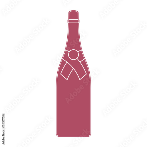 red wine bottle isolated on white