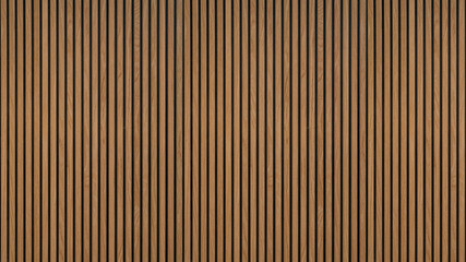 Wood background banner panorama long - Brown wooden acoustic panels wall texture , seamless pattern, vertical
