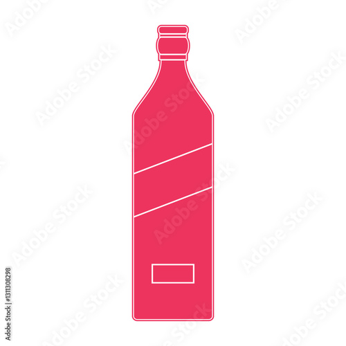 Red bottle isolated on white