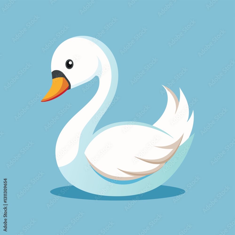 Adorable Swan Flat Design Adorable Swan Flat Design