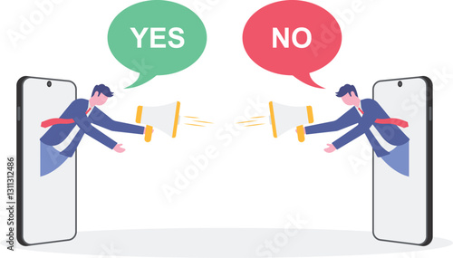 Social media illustration, business concept, web design

