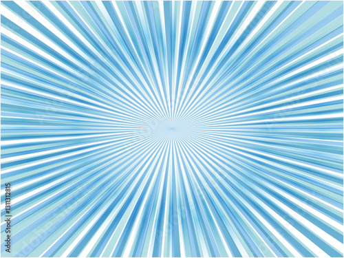 派手に放射する近未来イメージの集中線背景_ライトブルー